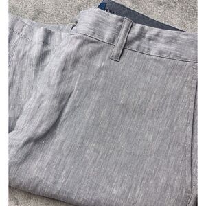 Fairlane Mens Linen Blend‎ Flat Front Shorts Blue White Textured Size 36